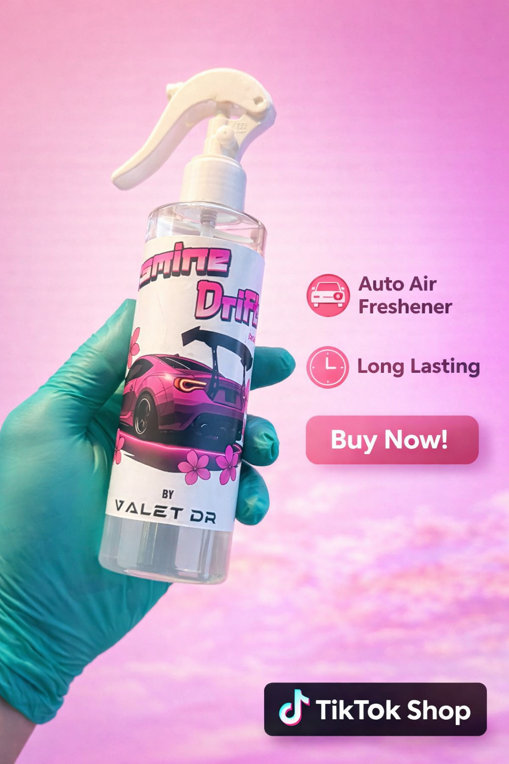 Valet DR – Jasmine Drift Room & Car Air Freshener Spray | Long-Lasting Floral Scent | 200ml